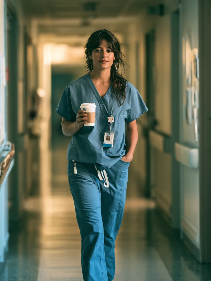 Nurse moving quickly through a hospital corridor — emergency payday loans exist for weeks that move this fast